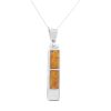 Two Stone Pendant Necklace with Baltic  Amber