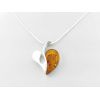 Silver and Amber Heart Necklace
