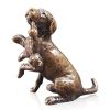 Labrador with Teddy Bronze Miniature Figure