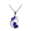 Sterling Silver Cubic Zirconia Blue White Pendant