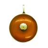 18ct Gold 1960's Large Amber Disc Pendant