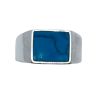Silver Turquoise Rectangular Signet Ring
