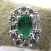 18ct White Gold Emerald and Diamond Cluster Stud Earrings