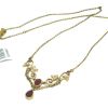 9ct Yellow Gold Ruby and Seed Pearl Necklace