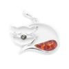 Sterling Silver Cheshire Cat Pendant with Amber cg