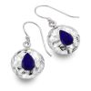 Silver Origins Textured Drop Earrings with Lapis